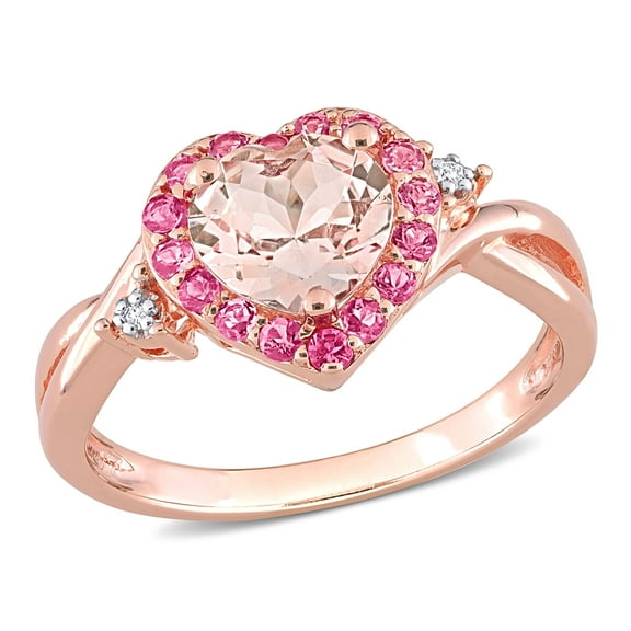 Everly Women's Morganite and Tourmaline Rose Gold Plated Ring