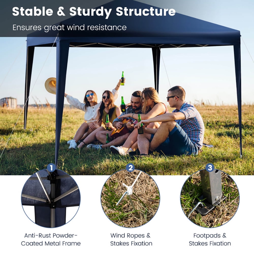 Aimee Lii 10 x 10 Feet Outdoor Pop-up Patio Canopy for Beach and Camp, Outdoor Patio Awnings for Party BBQ Events, Blue Aimee Lii 10 x 10 Feet Outdoor Pop-up Patio Canopy for Beach and Camp, Outdoor Patio Awnings for Party BBQ Events, Blue