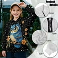 thumbnail image 6 of Chririnla Funny Owls Pattern Girls Vacation Hoodies Quarter Zip Up Sweatshirt Pullover Sweatshirts Comfy Travel Wear for Trip Seaside Holiday Size 5-6, 6 of 7