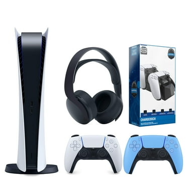 Sony PlayStation 5 Digital Edition with PULSE 3D Wireless Gaming Headset, 2 Controllers, White