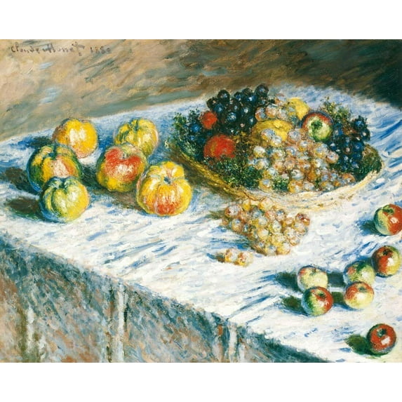 Still Life with Apples and Grapes - CANVAS OR FINE PRINT WALL ART