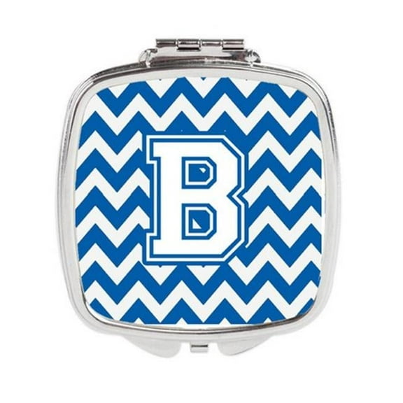 Carolines Treasures Letter B Chevron Blue & White Compact Mirror - 3 x 0.3 x 2.75 in.