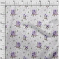 thumbnail image 2 of oneOone Cotton Cambric Fabric Watercolor Leaves & Peony Floral Print Fabric BTY 56 Inch Wide, 2 of 4