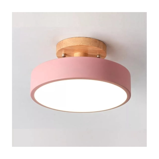 Lámpara de techo moderna con base de madera, 3 colores, LED, 12 W, 220-240 V