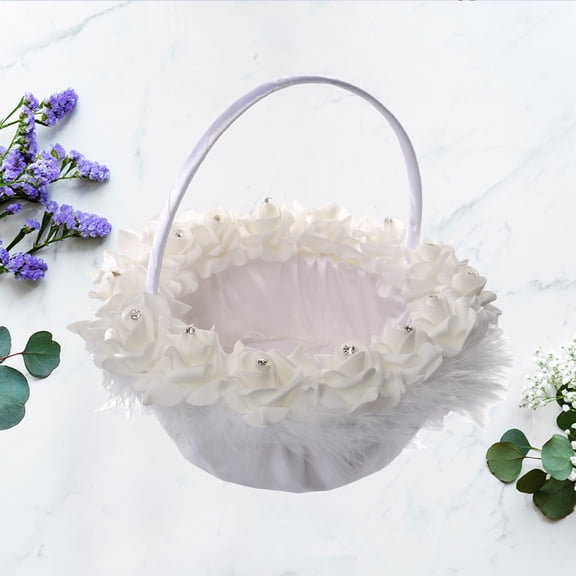 Raindrops Girls Bridal Basket Scattering Petals Bride Flower Bridesmaid