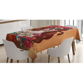 Day Of The Dead Decor Tablecloth Dia De Los Muertos Print Woman