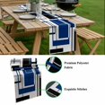 thumbnail image 5 of Blue Black Geometric Table Runner - 36 Inch Long, Kitchen Dining Table Runner Dresser Scarves, Modern Minimalist Abstract Stripes Farmhouse Decor for Coffee Tables Wedding Party Banquet, 5 of 8