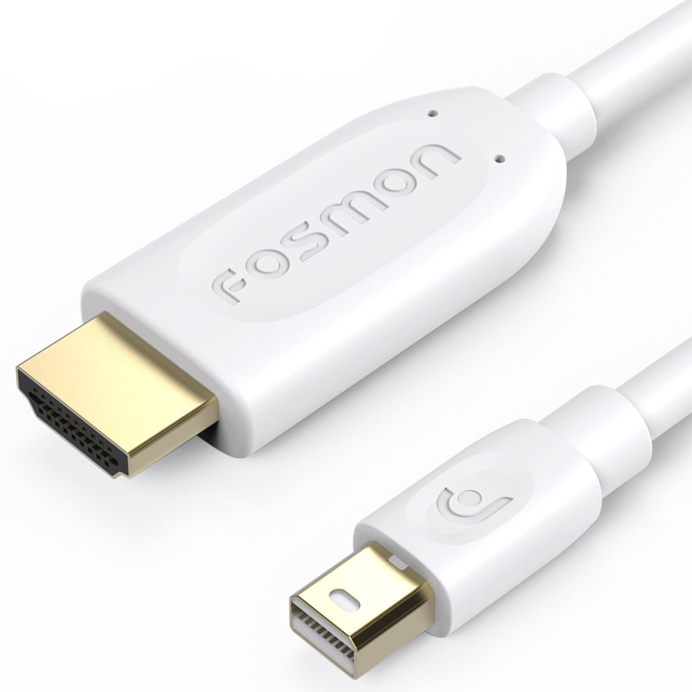 mirakel Skaldet kampagne Mini DisplayPort to HDMI (6 FT), Fosmon Mini DP (Thunderbolt Port  Compatible) to HDMI Cable Adapter for Surface Pro, MacBook Pro, iMac, Mac  Mini - Gold Plated (White) - Walmart.com