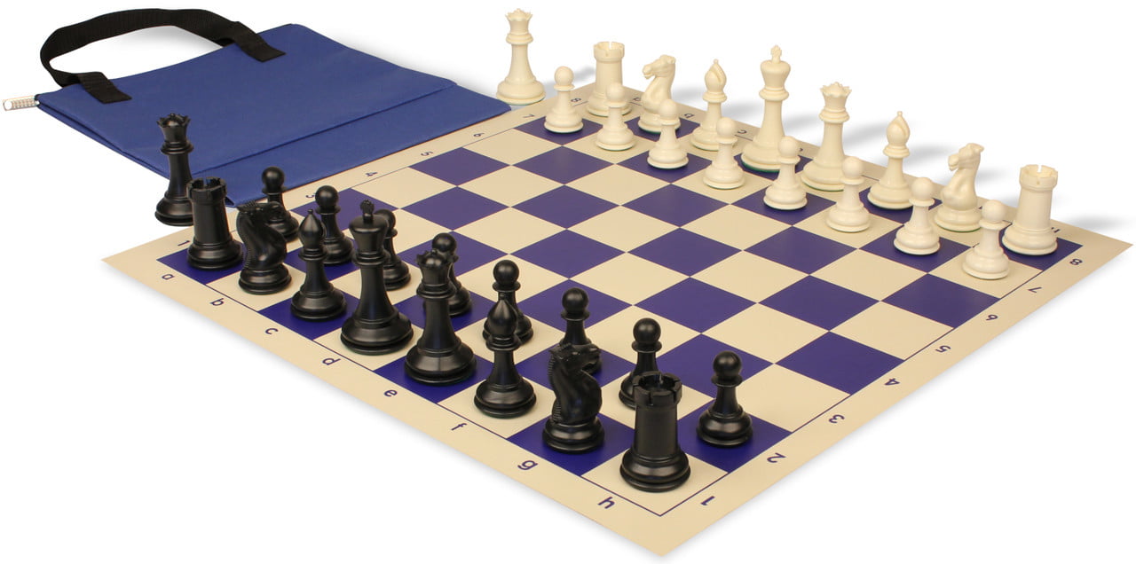Double Folding Blue White Tournament Chess Board 20" with 2.25" squares 