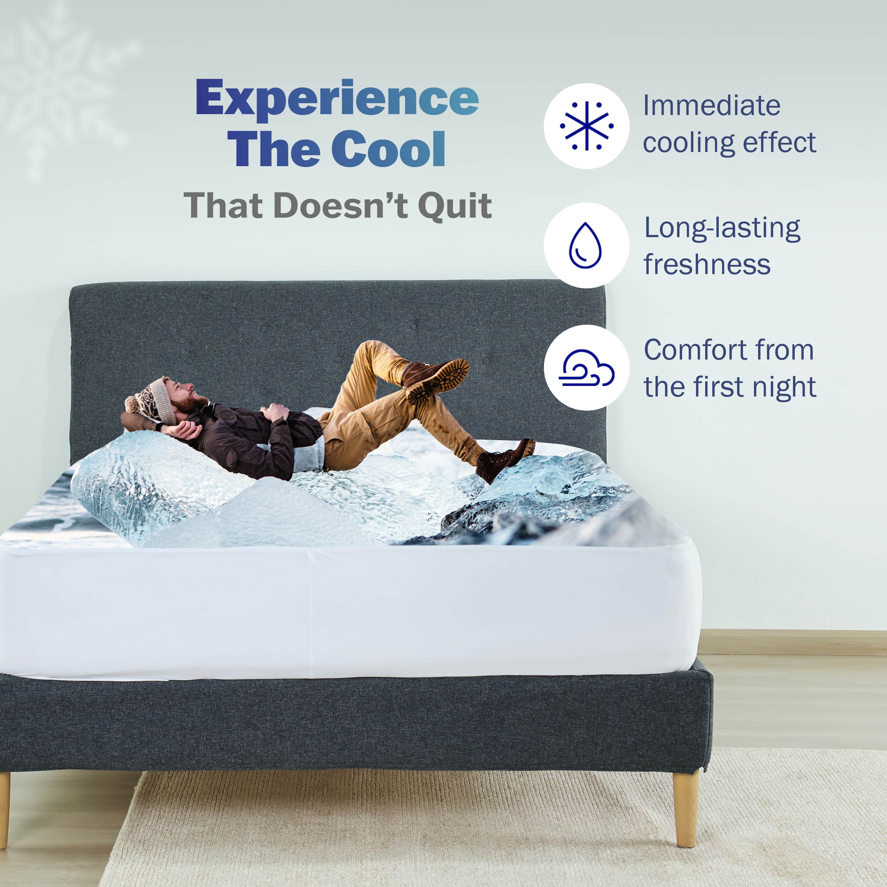 Martex brrr° Twin Cooling Mattress Pad | Quilted Down-Alt Triple Chill | Deep Pocket | White