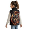 thumbnail image 2 of Uorisanigo Toddler Girls Boys Zip Up Jacket Kids Fleece Vest Fire Wolf American Flag Sleeveless Zipper Up Jacket Fall Winter Warm Outwear Stand Up Collar Waistcoat Trendy Clothes, 2 of 7