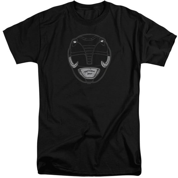 Power Rangers Black Ranger Mask Adult Tall T-Shirt 18/1 T-Shirt Black