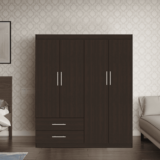 MOBI Ropero de Madera modelo Gardenia color Chocolate largo 152 cm Armario Closet Organizador