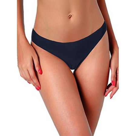 - Women's Bikini Bottom Mid Waist Swim Shorts Bikini Briefs Blue Swimsuit Bottom