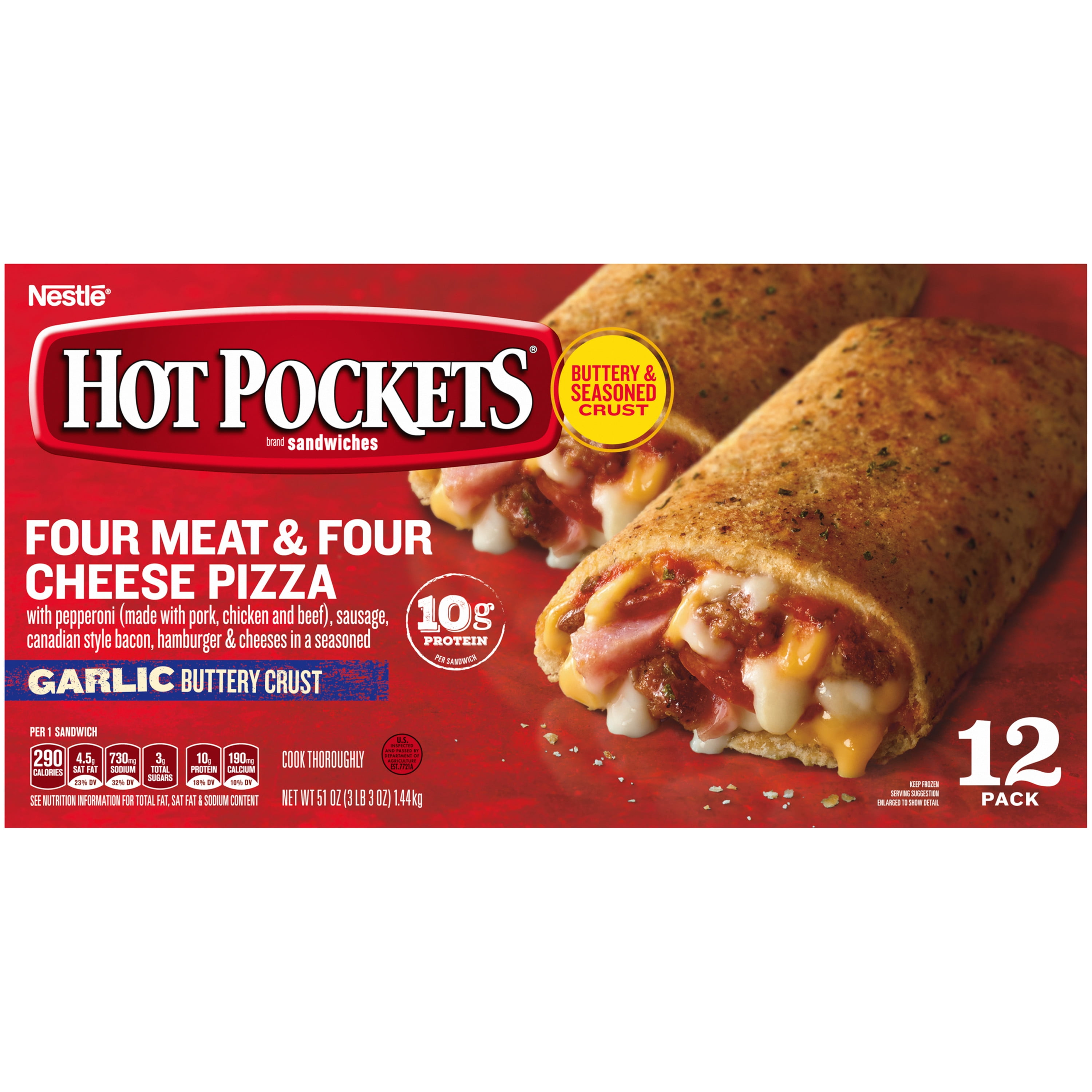Hot Pockets Four Meat & Four Cheese Pizza Frozen Snacks 54 oz
