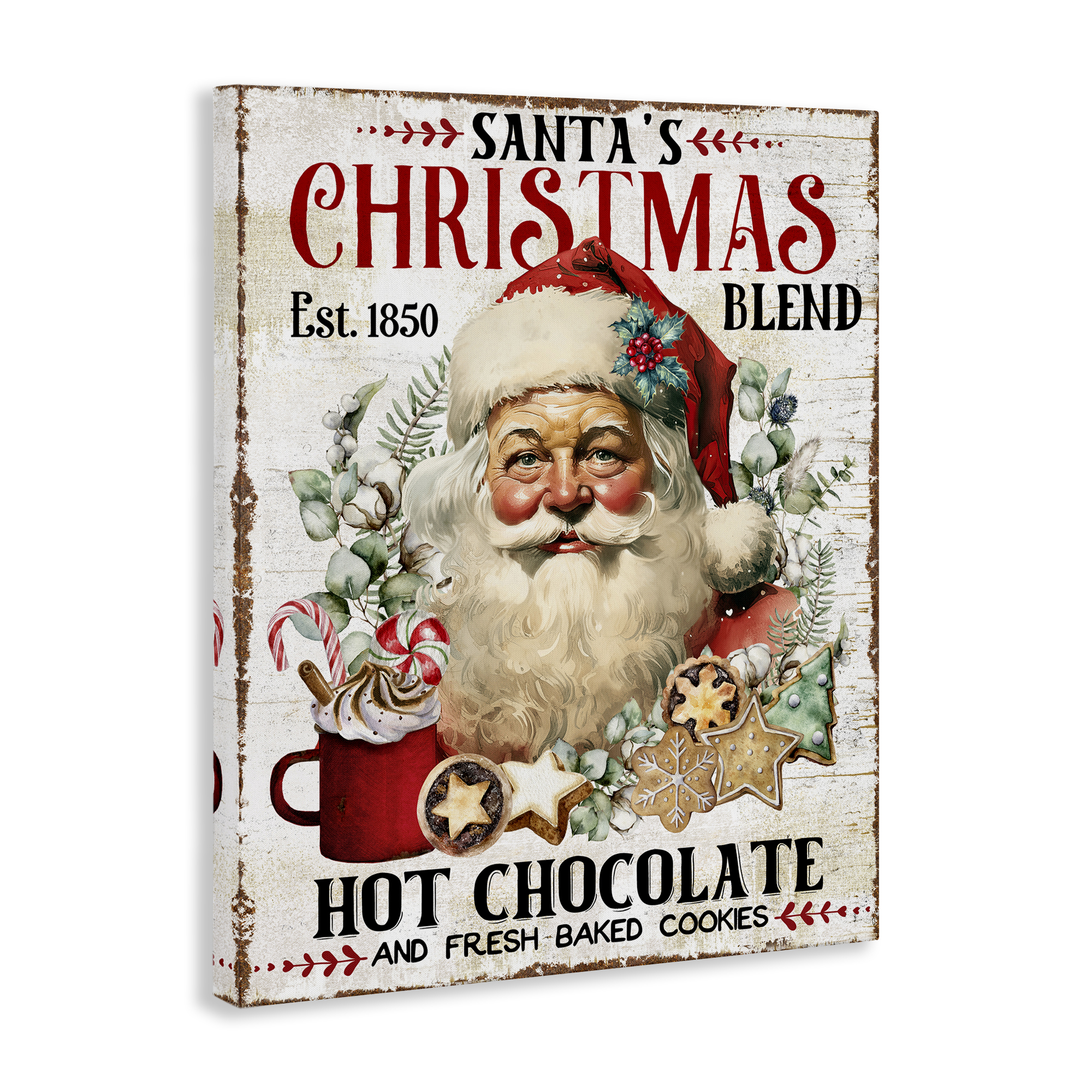 Stupell Industries Santa's Christmas Blend Holiday Painting Gallery Wrapped Canvas Art Prints Wall Art, 24 x 30