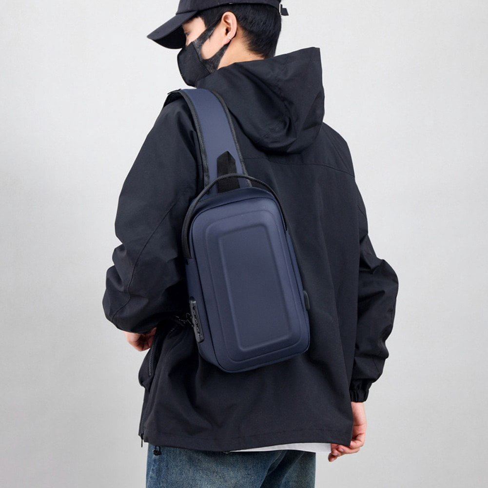 Jiibva Small Sling Bag Fashion Men Chest Bags Waterproof Casual Crossbody Bag Shoulder Bag Daily Handbags for Hiking Cycling