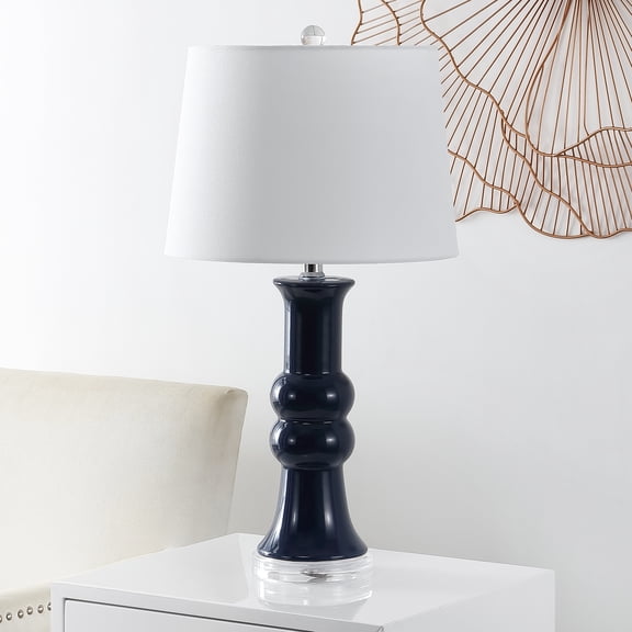 Safavieh Lamber 26" Contemporary Blue Ceramic Table Lamp with White Shade