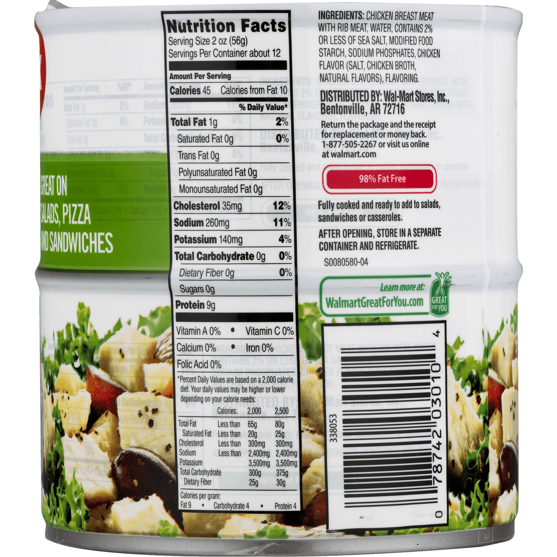 2 Pack Great Value Chunk Chicken Breast In Water 12 5 Oz 2