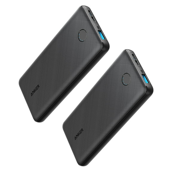 Anker PowerCore Ultra Slim Portable Charger 10000mAh Power Bank PowerIQ Charging, (Black,2-Pack)