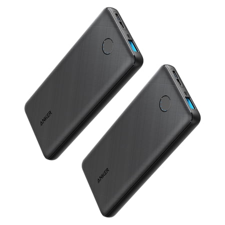 Anker PowerCore Ultra Slim Portable Charger 10000mAh Power Bank PowerIQ Charging, (Black,2-Pack)