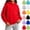 Red, variant on Chiccall Basic Solid Hooded Sweatshirt for Kids Oversized Street Style Soft Fleece Daily Hoodies for Girls