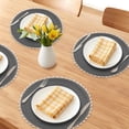 thumbnail image 2 of Unique Bargains Round Placemats Set of 6 Woven Table Mats Dark Gray 15.7x15.7inch, 2 of 6