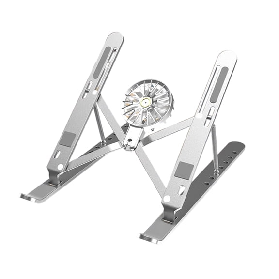 7 Heights Adjustable Aluminum Laptop Stand With Quiet Cooling Fan Foldable Computer Holder For Offices And Travel
