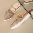 thumbnail image 5 of Hinvhai Womens Wedge Sandals Closed Toe Slingback Ankle Strap Comfortable Casual Summer Wedges Shoes Rose Gold 6(37), 5 of 9