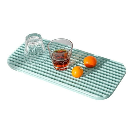 

Ozmmyan Kitchen & Dining Bar Silicone Outflow Pad Drying Mat Dish Kitchen Thick Counter Deep Grooves Dry Kitchen Gift on Clearance