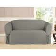 thumbnail image 3 of Linen Store Microsuede Slipcover Furniture Protector Cover, Perfect for Pets, Black, Loveseat, 3 of 5