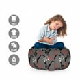 thumbnail image 2 of Jazz Music Storage Toy Bag Chair, Music Notes Treble Clef Saxophone Pattern Abstract Design Blues Performance, Stuffed Animal Organizer Washable Bag, Small Size, Grey Black Red, by Ambesonne, 2 of 3
