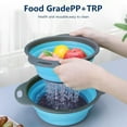 thumbnail image 4 of Juego de 3 coladores plegables resistentes al calor para lavar y escurrir verduras, frutas y pasta. Ideales para la cocina y viajes (3 unidades, azul)., 4 of 8