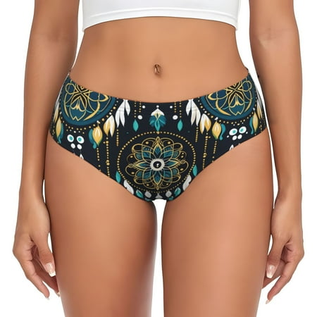 Womens Underwear - Boho Dreamcatcher No Show Seamless Underwear for Women  Kawaii Soft Stretch Women s Panties  Hipster Ladies Panties Bikini Underwear Briefs