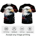 thumbnail image 3 of WHNBCW Funny USA Bald Eagle T-Shirt American Flag Style Graphic Tee Shirt, 3 of 7
