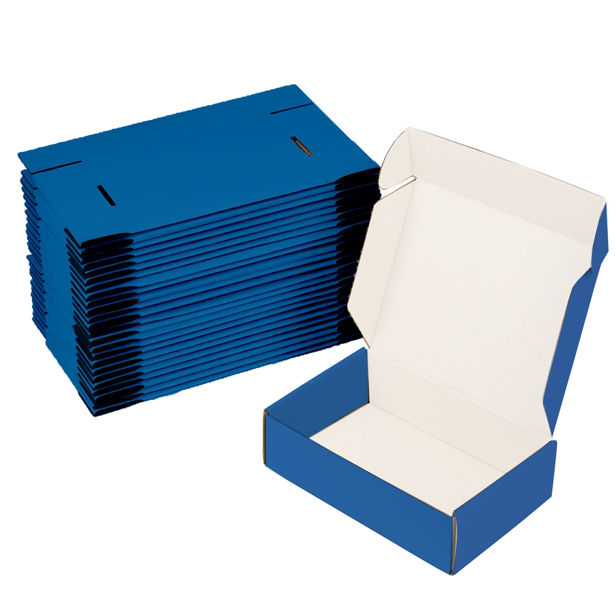 Ucanpack 50 Pcs Corrugated Cardboard Mailer Box, Made In USA- Blue Literature Mailer, 7x7x3" Storage Box, Small Business Essentials, Heavy Duty Moving Boxes