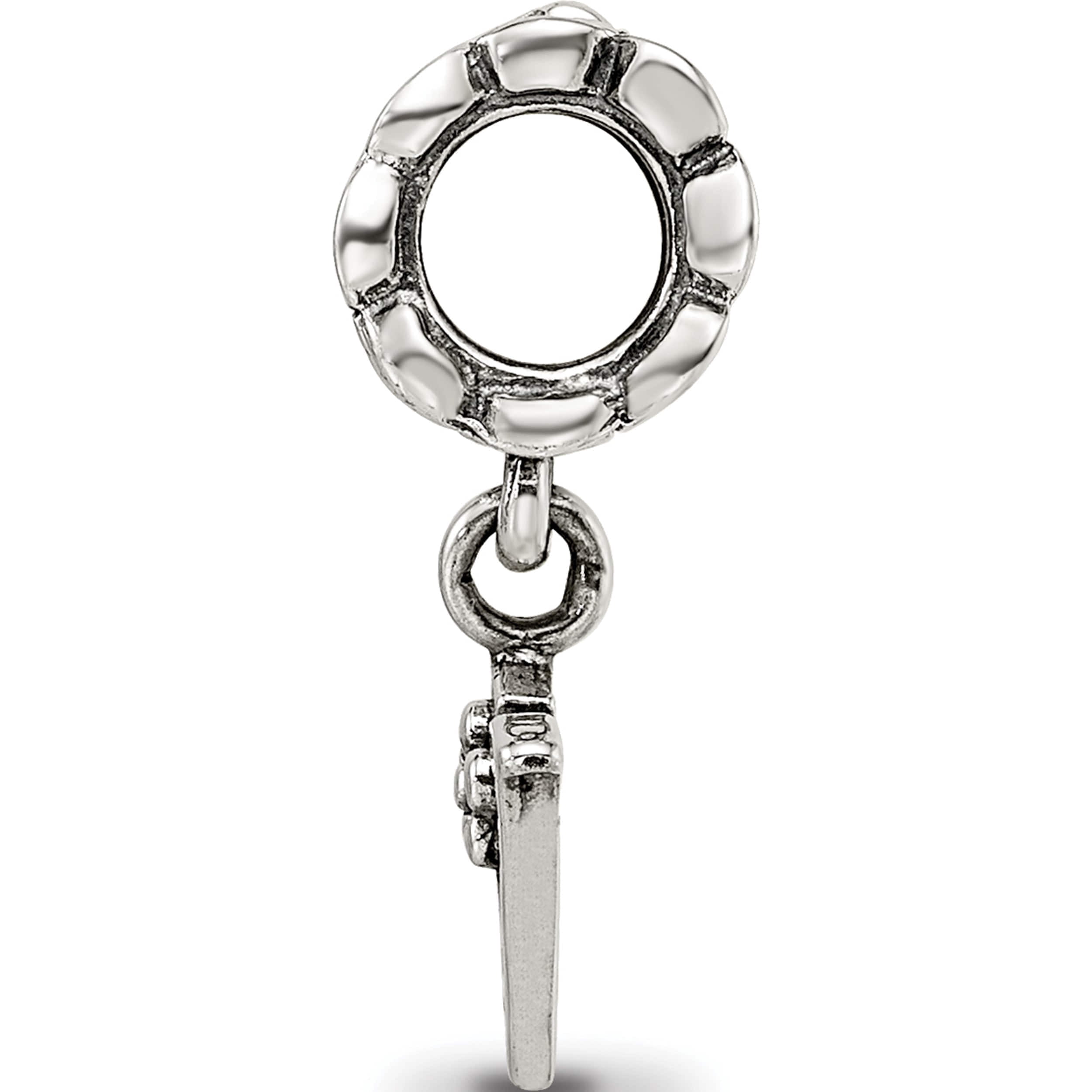 Sterling Silver Reflections Letter V Dangle Bead (18.18 X 7.27) Made In Thailand qrs1400v