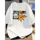 thumbnail image 1 of Cotton T-Shirt with Cartoon Print, Comfortable Short Sleeve, Round Neck, Casual Street Style - Machine Washable, 1 of 6