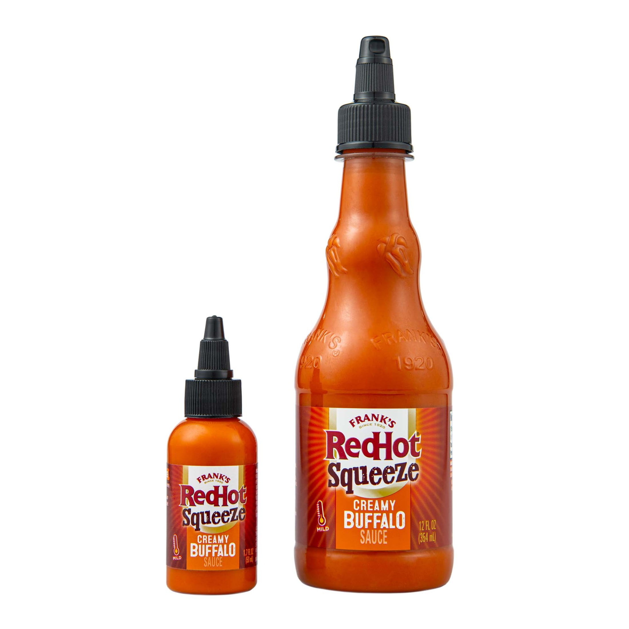 (11 pack) Frank's RedHot Creamy Buffalo Mini Squeeze Hot Sauce, 1.7 fl oz Bottle