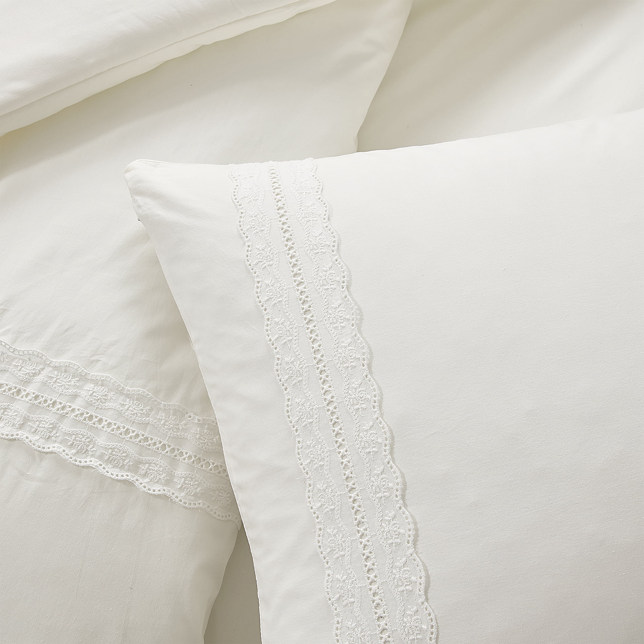 My Texas House Lace Applique 2-Piece Ivory Adult Comforter Set, Twin/Twin XL