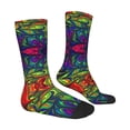 thumbnail image 2 of Goofa Pride Rainbow Printed Men's Crew Socks, Soft Durable Breathable Moisture-Wicking with Odor Control Cotton socks, 2 of 9