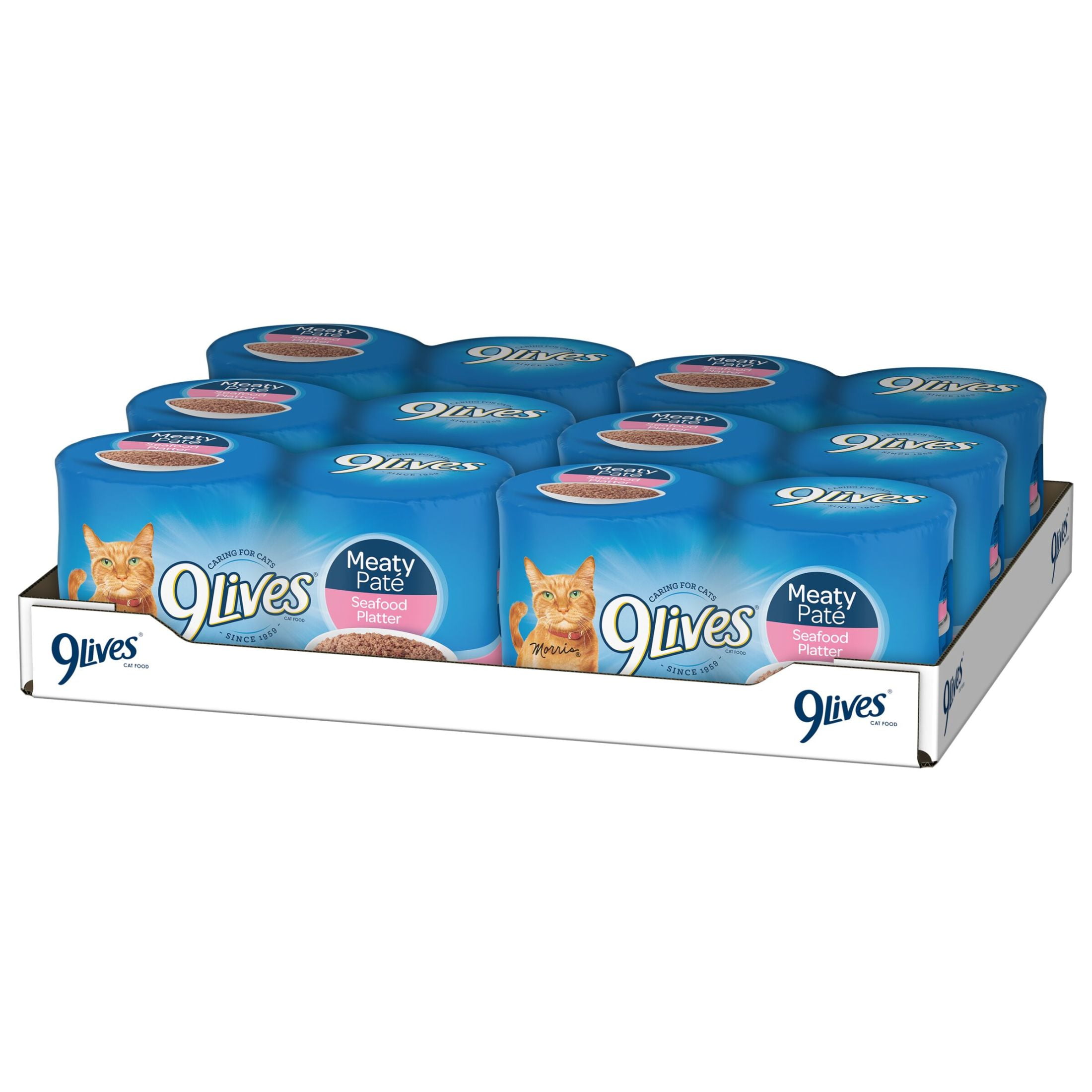 9Lives Meaty Paté Seafood Platter Wet Cat Food, 5.5-Ounce Can, 24 Count
