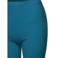 thumbnail image 4 of A2Y Women's Basic Solid Premium Cotton Mid Thigh High Rise Biker Bermuda Shorts Teal 1XL, 4 of 5