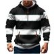 thumbnail image 3 of Dolkfu Sudadera con capucha a rayas para hombre, sudadera con cremallera 1/4 y múltiples bolsillos, sudadera deportiva para hombre. L, 3 of 5