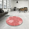 thumbnail image 3 of Ahgly Company Indoor Round Patterned Pastel Pink Area Rugs, 4' Round, 3 of 6