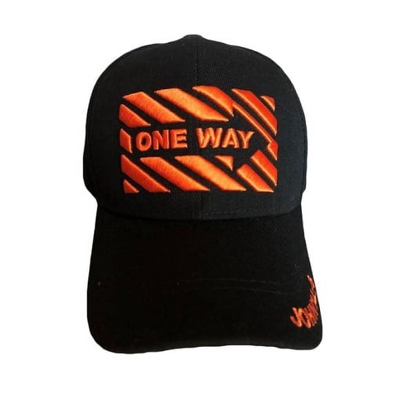 One Way Digitally Embroidered Christian Baseball Caps - Black Color Uni-Sex Style  -- FREE USA Shipping--(CCap411b)