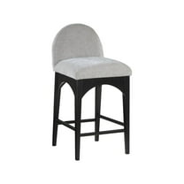Meridian Furniture Waldorf Grey Chenille Fabric Stool