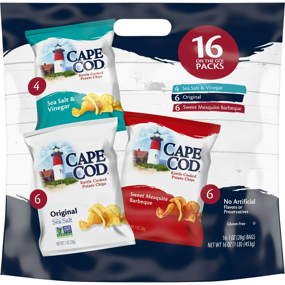 Cape Cod Potato Chips, Variety Pack, 16 Ct