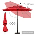 thumbnail image 2 of Aoodor 10ft 3-Tier Patio Umbrella, Outdoor Table Market Umbrella Tilt Adjustment and Crank - Red, 2 of 8