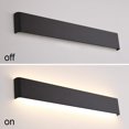 thumbnail image 4 of Luz de pared interior LED 24W 55cm Luz de pared de aluminio moderna Iluminación de pared para sala de estar Dormitorio Pasillo Blanco cálido 3000K Negro JAMW Sencillez, 4 of 5